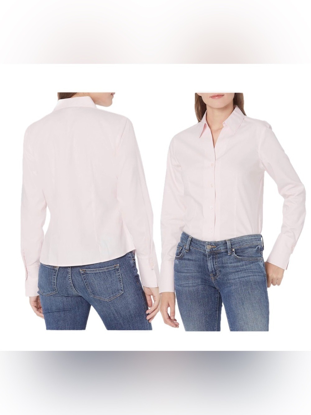 Classic Women's Button-Front Shirt - Light Pink